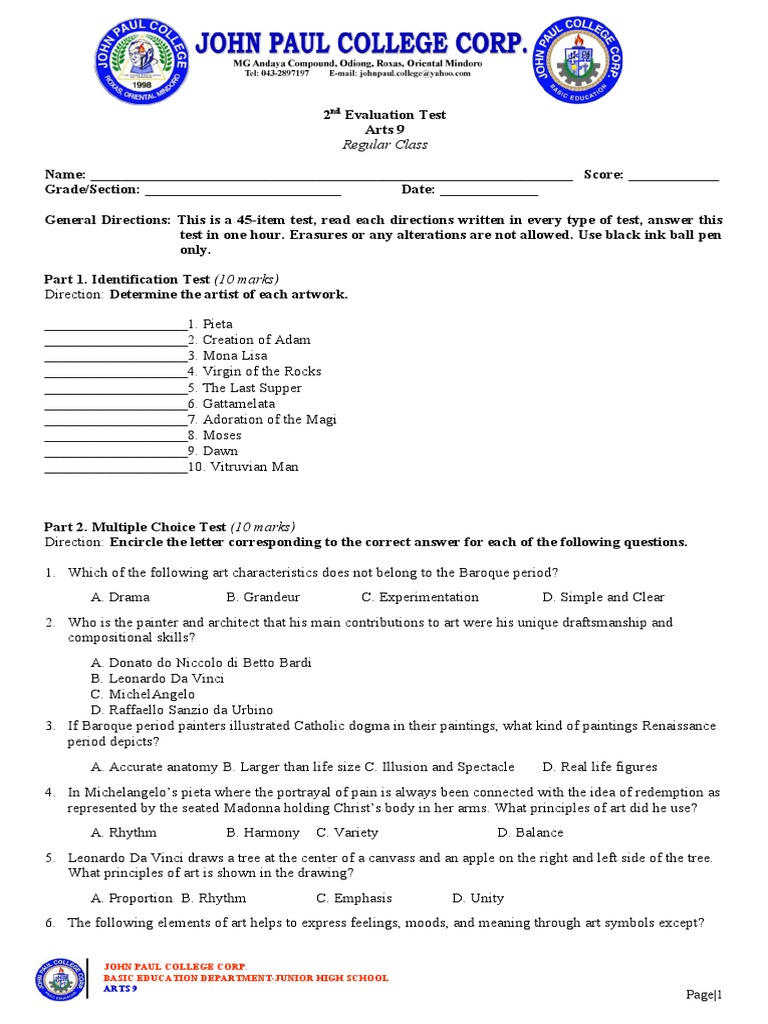 Arts Q2 Summative Reg Pdf