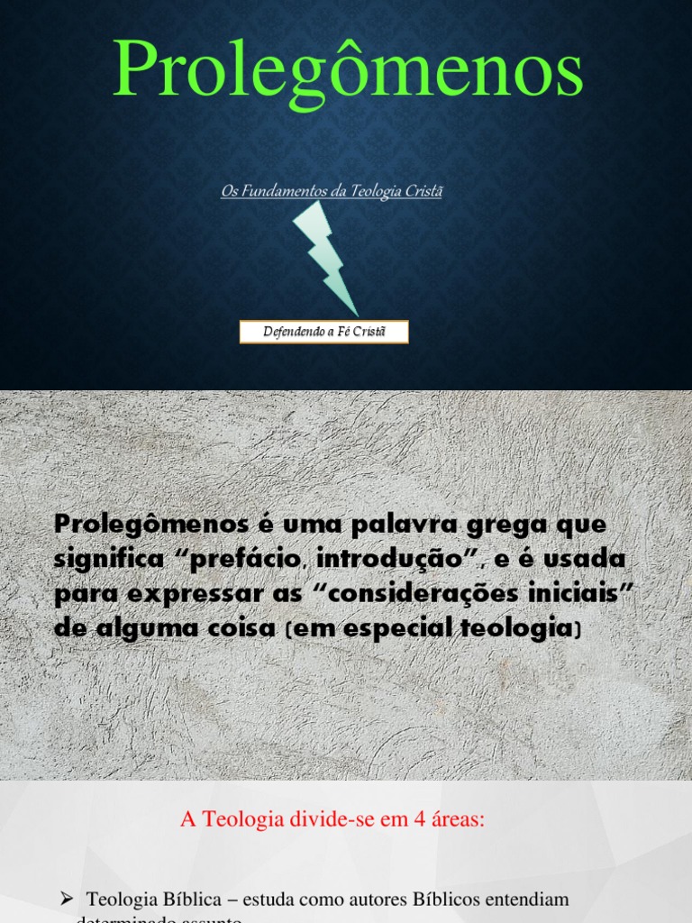 Prolegômenos Da Teologia Cristã PDF | PDF