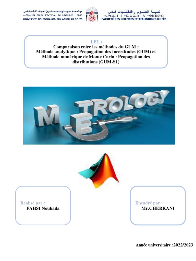 Comparaison des méthodes GUM et Monte Carlo | PDF | MATLAB | Méthode de ...