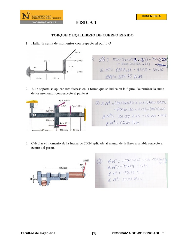 Torque y Equilibrio en Física 1 | PDF