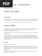 Know Your Lord - LEARN ISLAM PDF