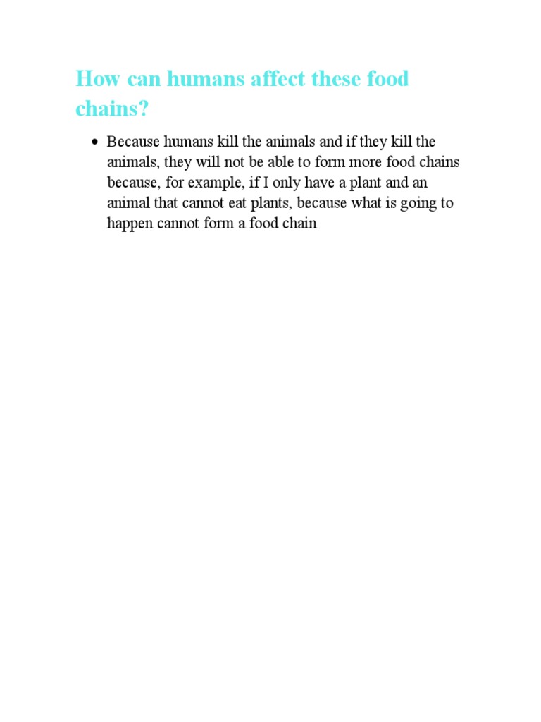 How Can Humans Affect These Food Chains Biology Diagrams