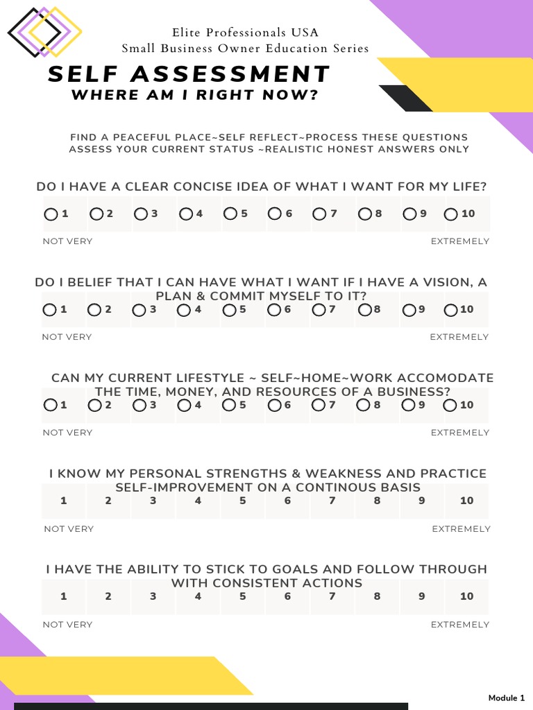 Self-Assessment for Life Goals | PDF | Career & Growth | Self-Improvement