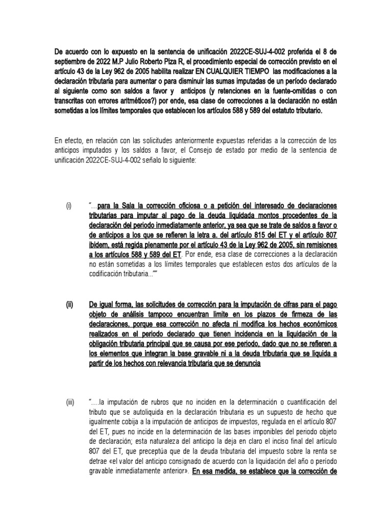 Sentencia de Unificación 2022CE-SUJ-4-002 Del 8 de Septiembre de 2022