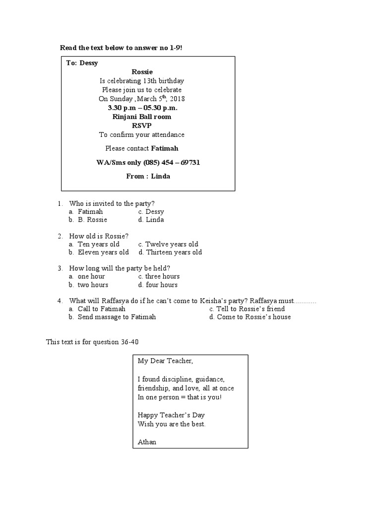 Soal Latihan Greeting Card PDF