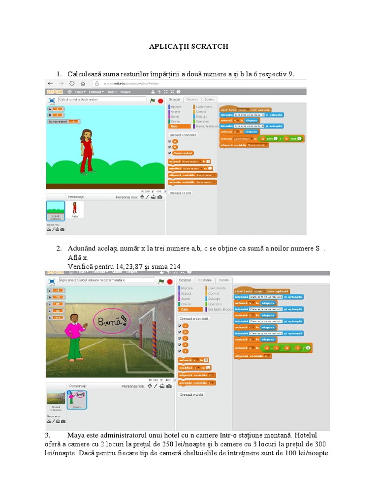 Aplicatii Scratch | PDF