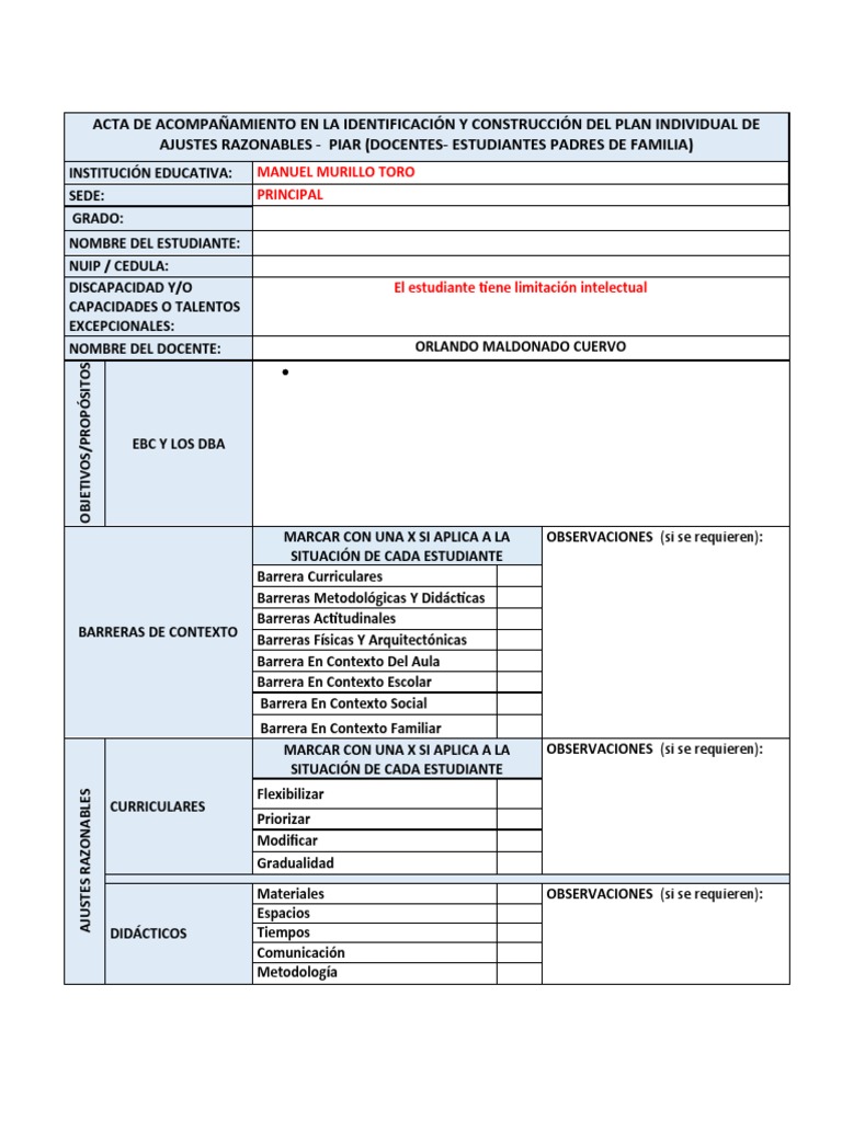001 Formato de Acompañamiento Al Piar | PDF