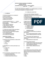 Evaluación acumulativa del primer período - Lengua castellana