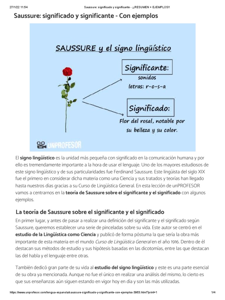 Significado y significante según Saussure | PDF | Artes del Lenguaje y ...