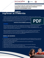 Procedimiento de admisión ITMérida 2023