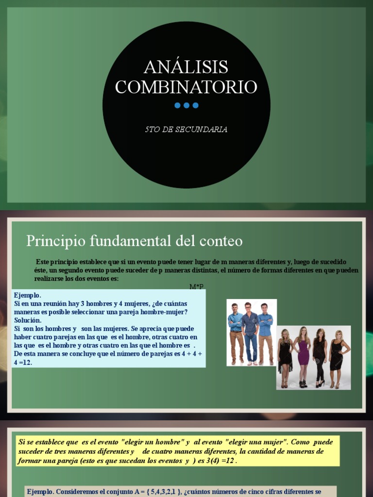 Análisis Combinatorio | PDF | Métodos y materiales de enseñanza