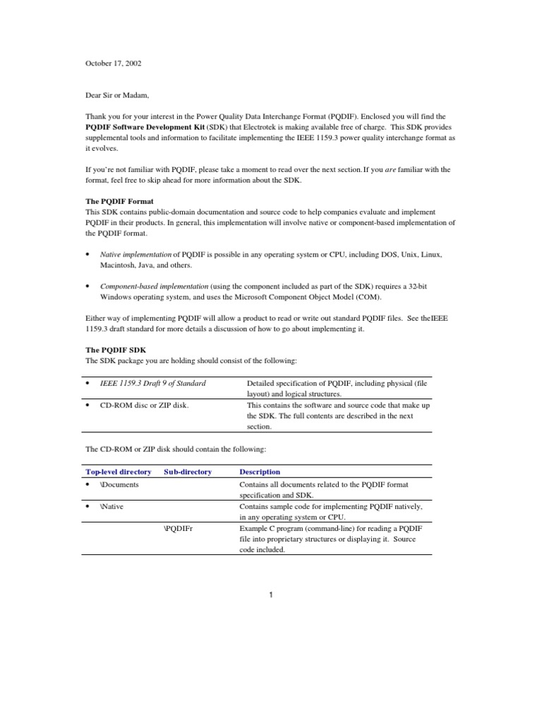 PQDIF SDK for IEEE 1159.3 Implementation | PDF | Component Object Model ...