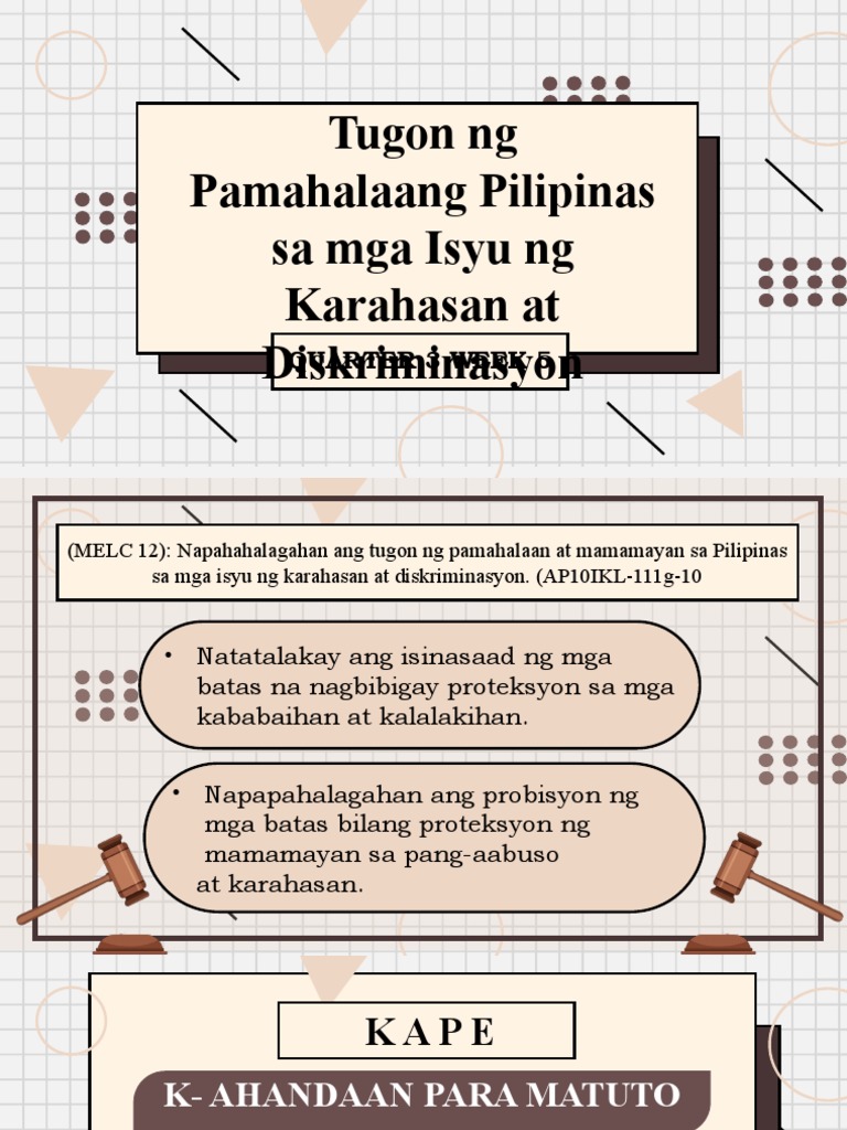 Tugon NG Pamahalaang Pilipinas Sa Mga Isyu NG Karahasan at ...