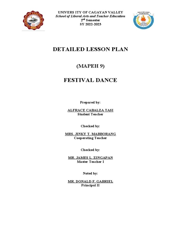 Detailed Lesson Plan in Physical Education 9 | PDF | Festival | Philippines