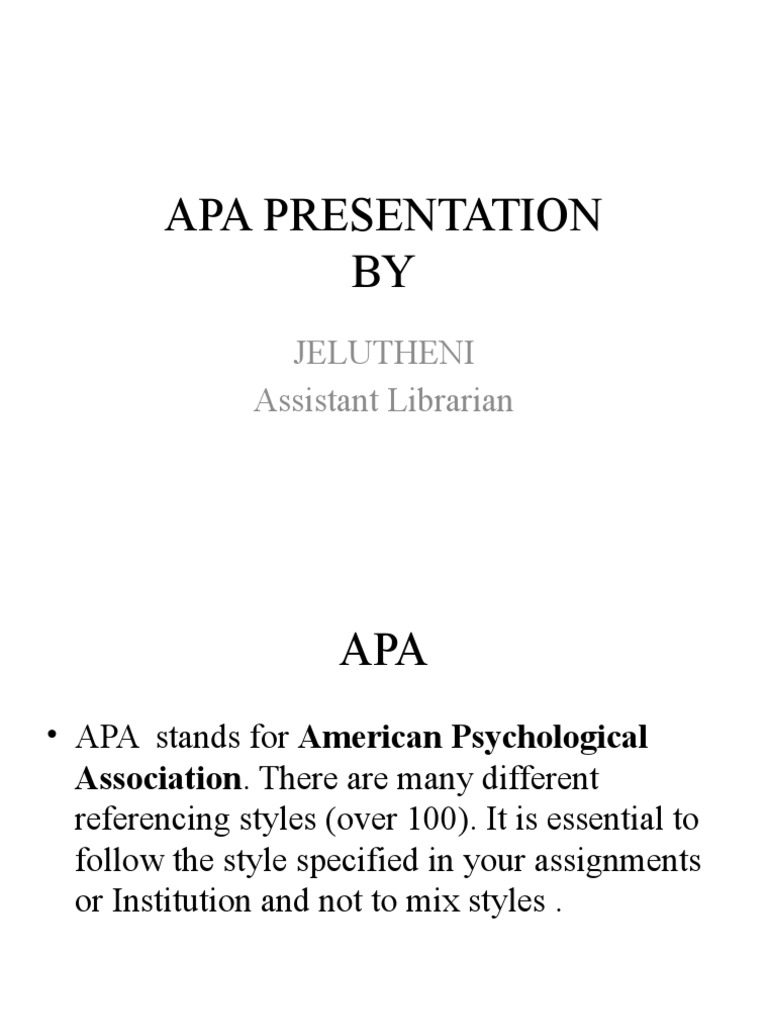 Apa presentation pdf