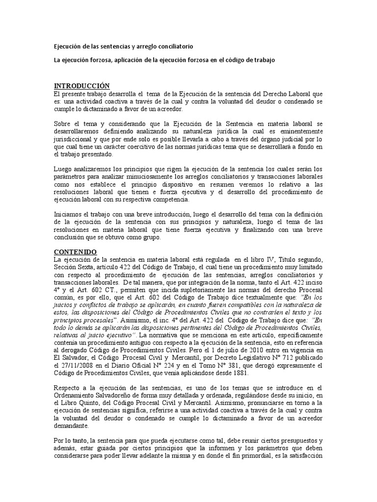 Ejecución de Las Sentencias | PDF | Sentencia (ley) | Ley procesal