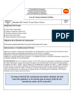 Informe Química II (2) Ley de Conservaación de La Masa