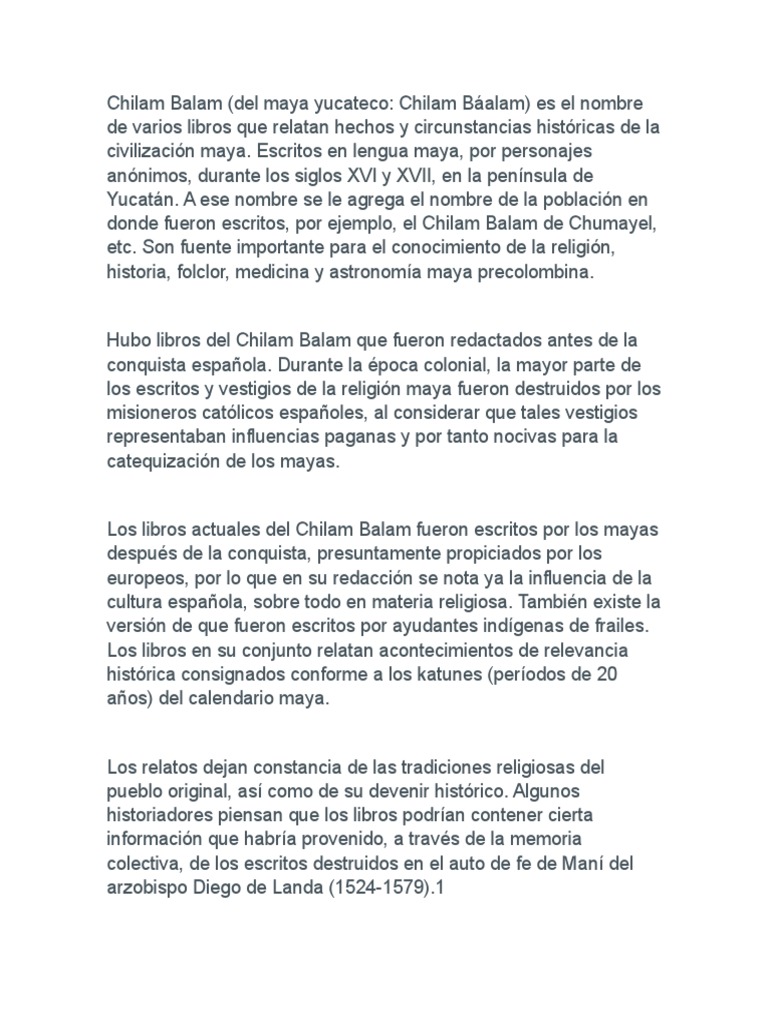 Chilam Balam | PDF | Perú