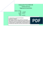 Evaluación Final 2023-00 Ingeniería Económica