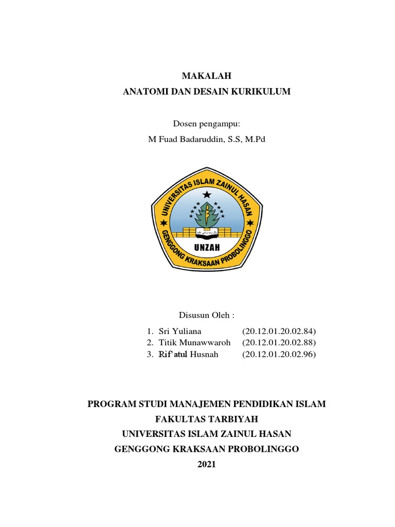 Anatomi Dan Desain Kurikulum Pdf