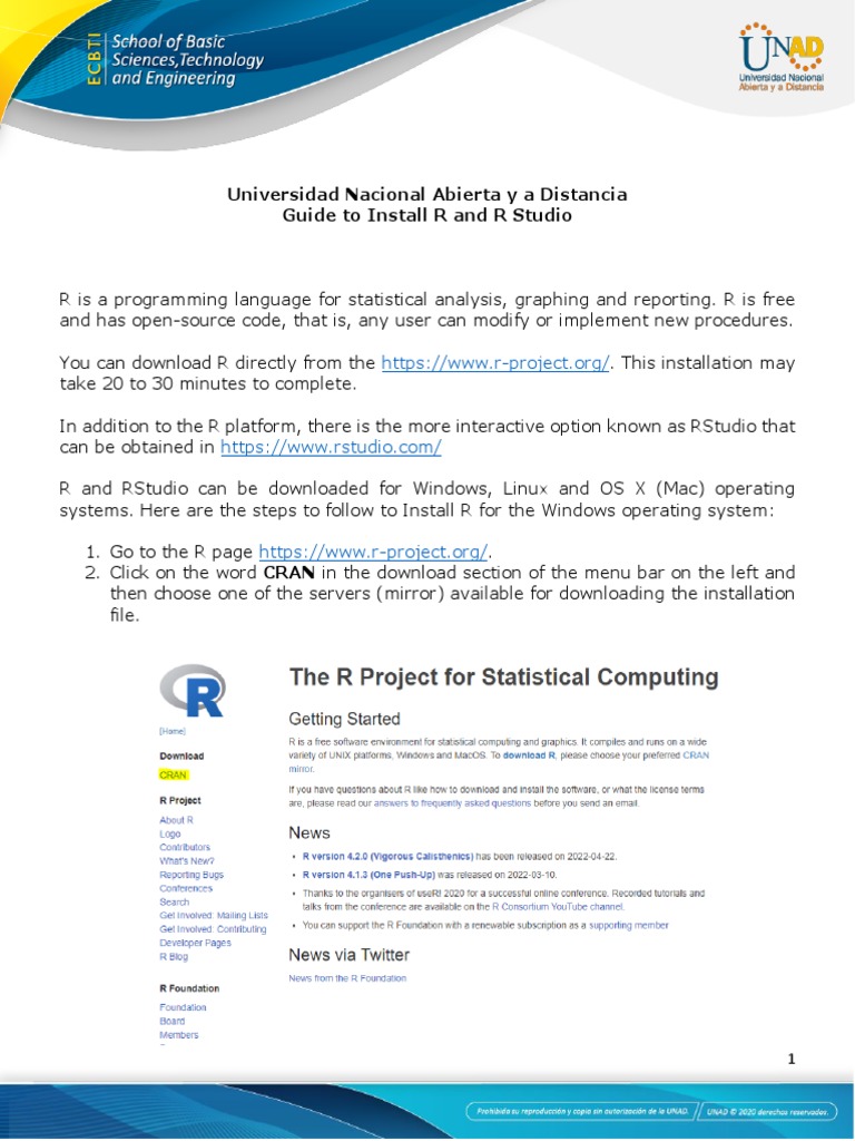 R and RStudio Installation Guide | PDF | Installation (Computer ...