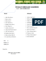 G10 - Archi-LIST OF ENROLLED LEARNERS