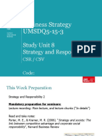 Unit 8 Seminar and Template - Strategy and Responsibility 2 - CSR-CSV