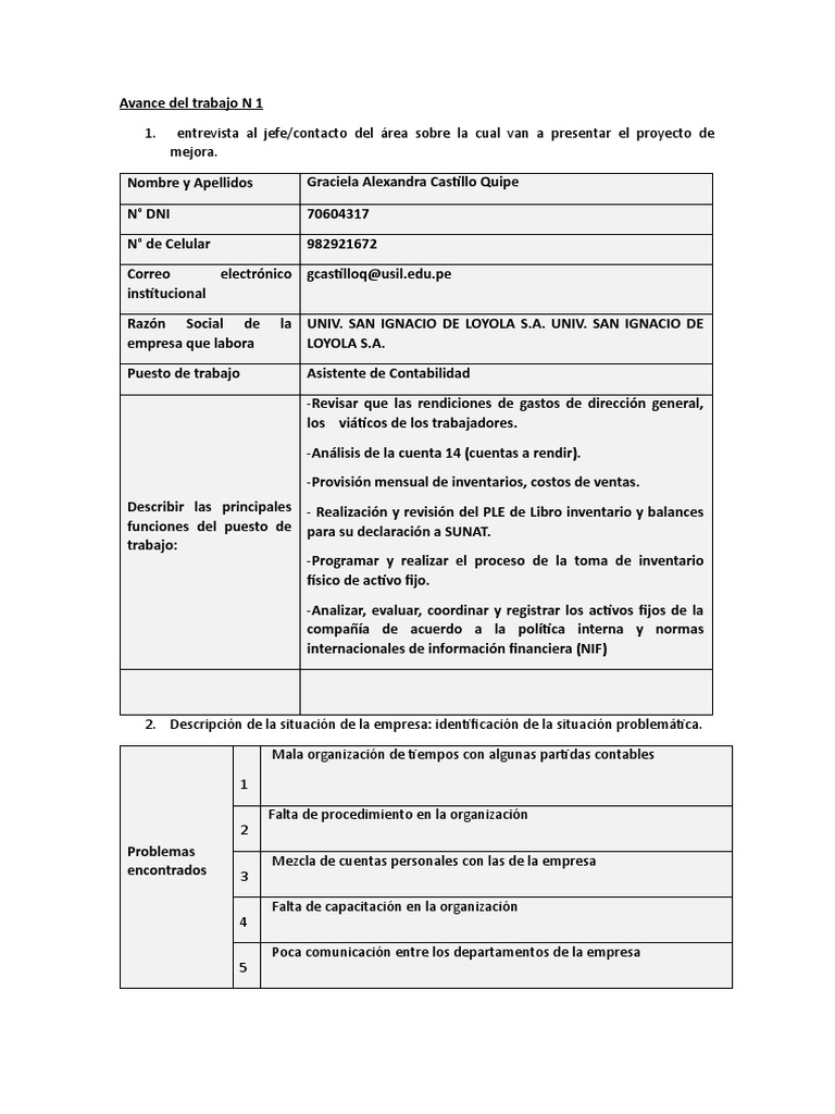 Propuesta de Mejora en Contabilidad Empresarial | PDF