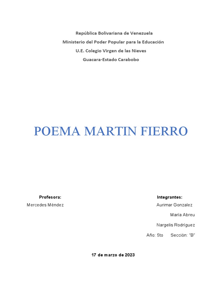 Martin Fierro Pdf