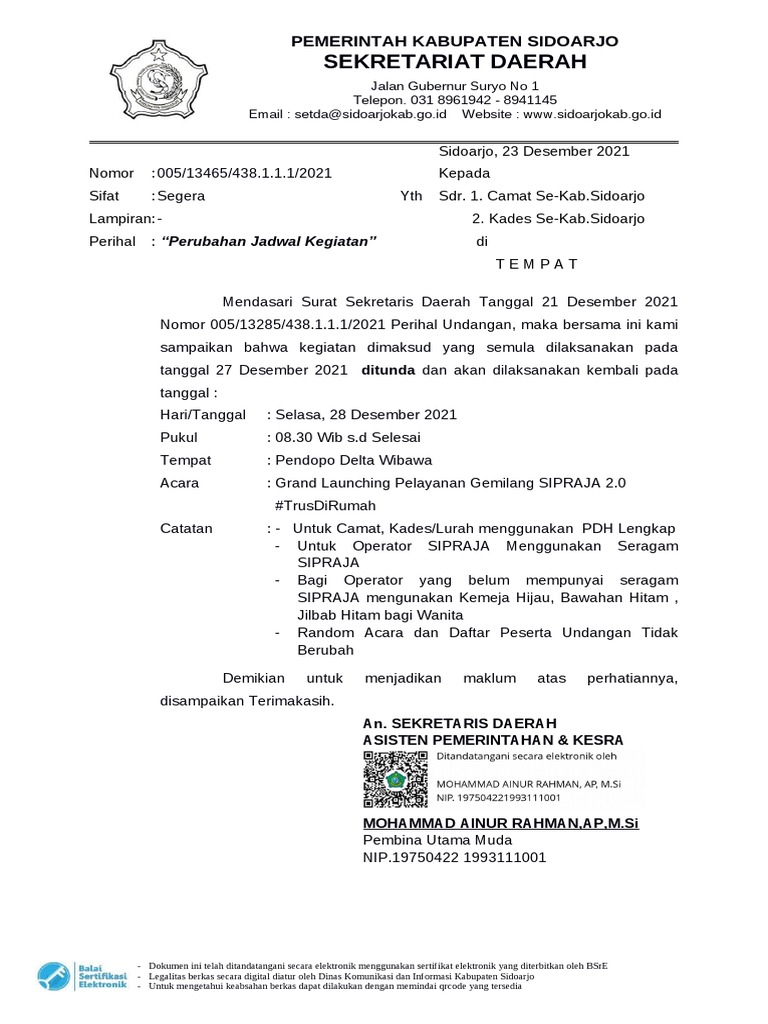 Undangan Penundaan | PDF