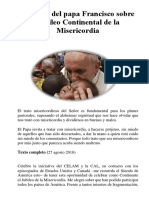 Mensaje Del Papa Francisco Sobre Jubileo Continental de La Misericordia PDF
