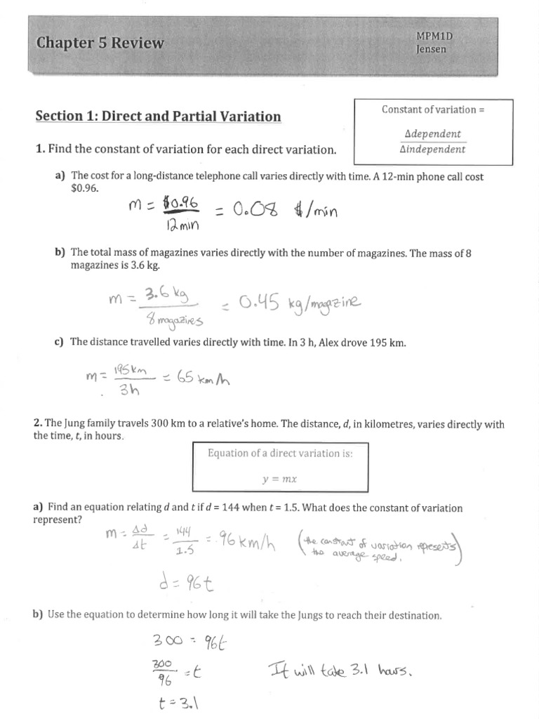 Chapter 5 Review Solutions PDF | PDF