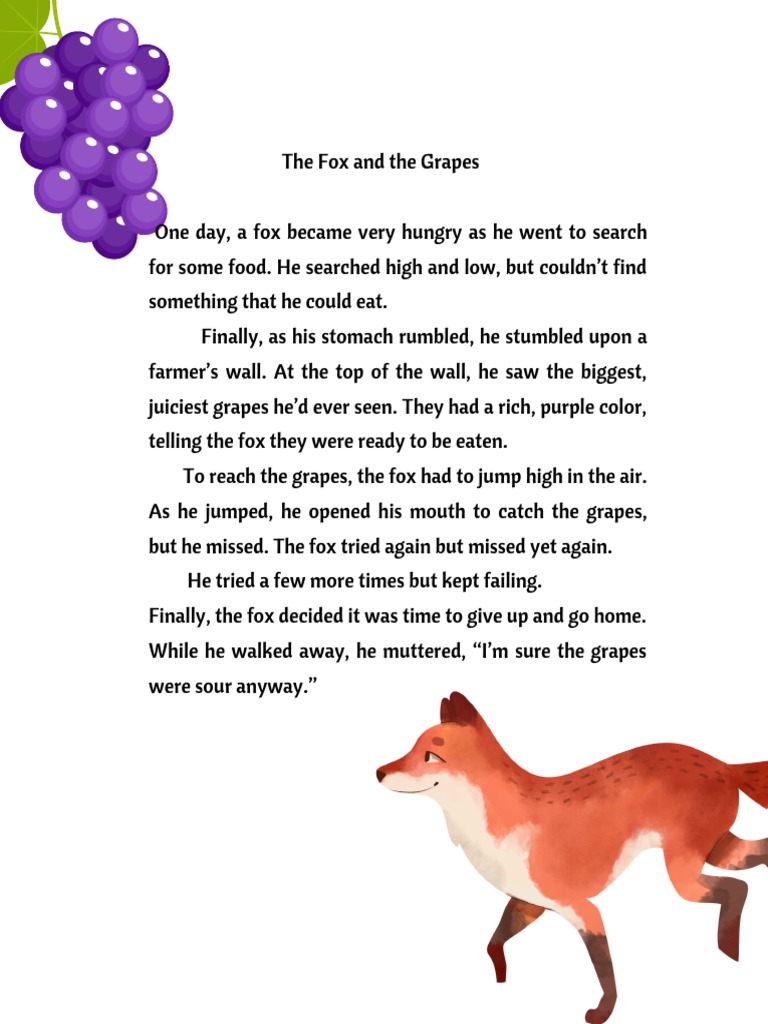 THE FOX AND THE GRAPES | PDF