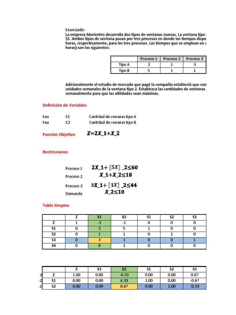 Ejercicios m todo simplex pdf