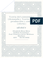 11 Teoría Del Consumidor (Demanda), Teoría de La Producción y Costos (Oferta) - MoyaMezaElizabeth - 6DV PDF