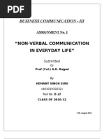 Business Communication - Iii: "Non-Verbal Communication in Everyday Life"