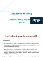 Lesson 3 Writing Arguments Part 1