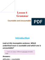 Lesson 6 Grammar Countable Uncountable Nouns