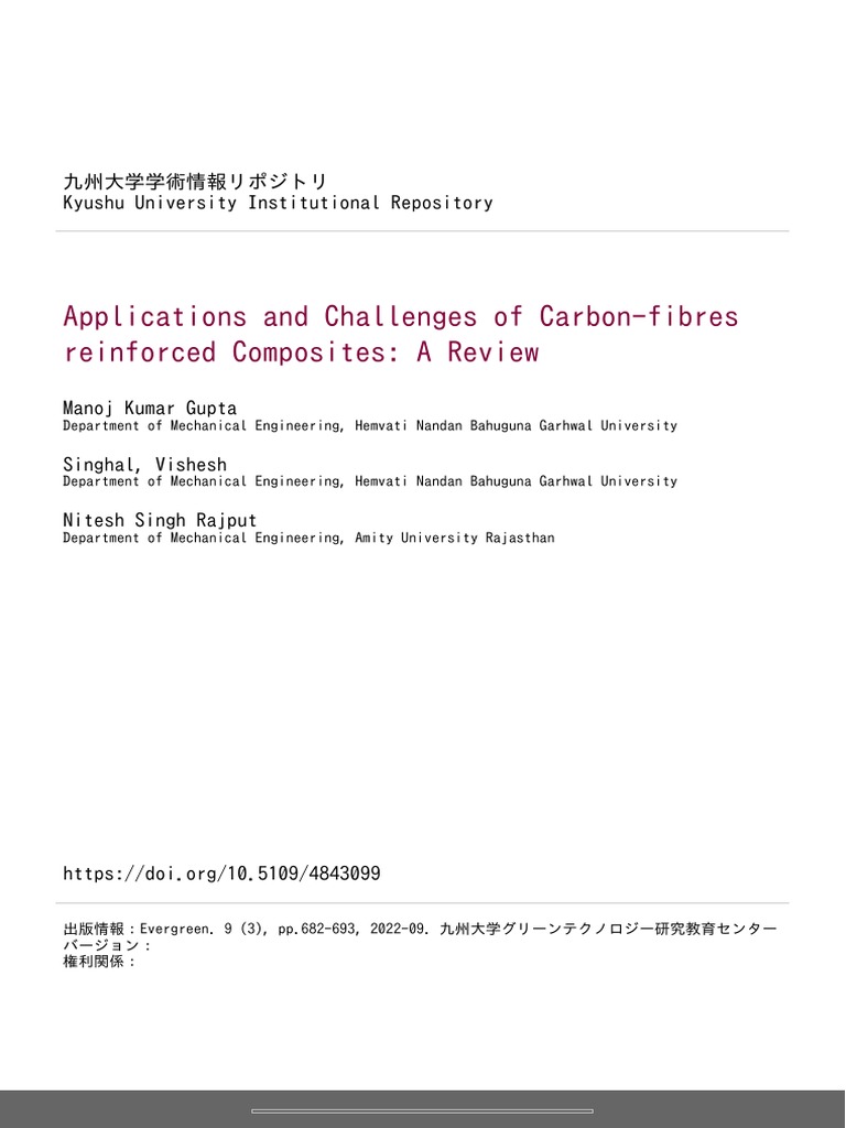 Carbon-Fiber Reinforced Composites Review | PDF | Composite Material ...