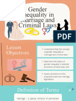 Gender Inequality in Marriage and Criminal Laws