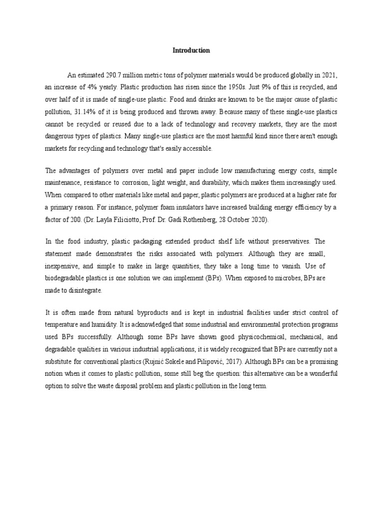 Biodegradable Plastics: A Sustainable Solution | PDF