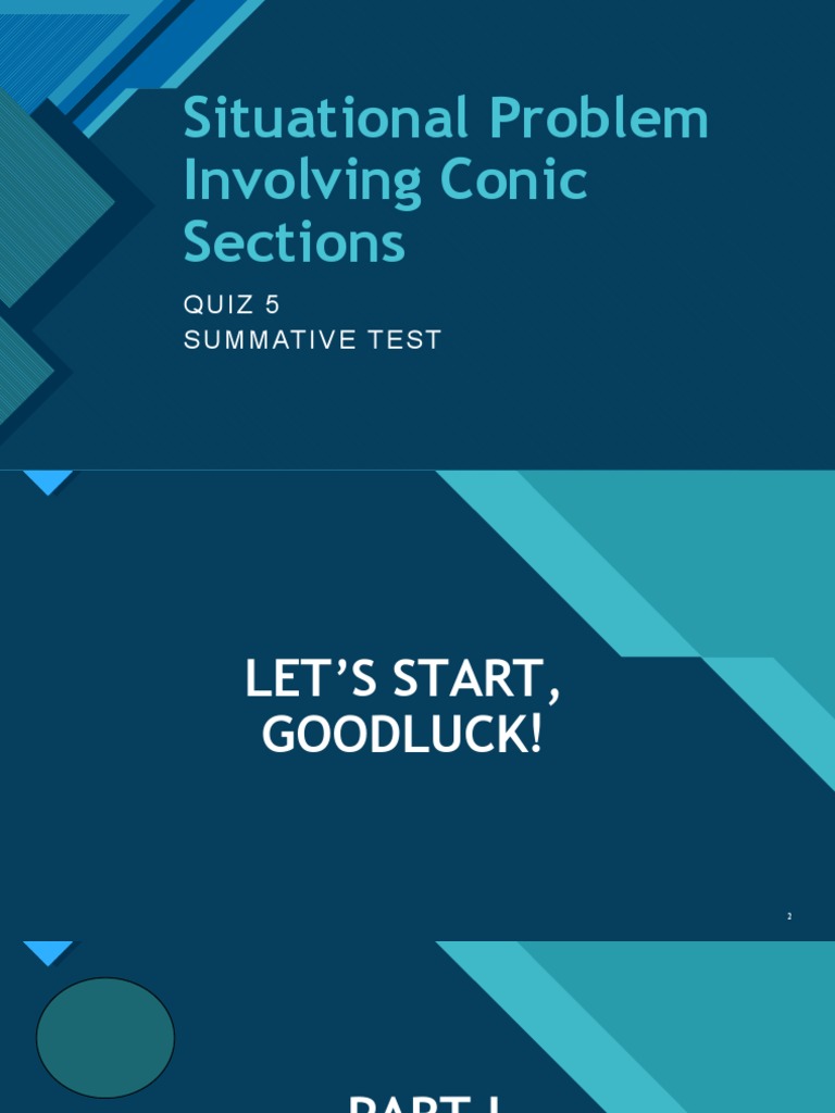 Conic Sections Situational Problems | PDF