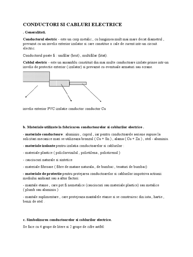 Conductori Si Cabluri Electrice | PDF