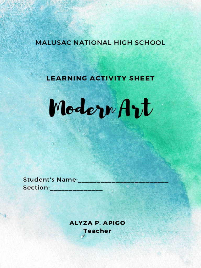 Modern art learning activity sheet 2 pdf download free pdf