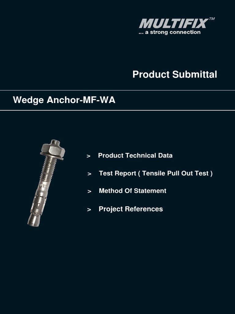 Multifix MFWA Wedge Anchor Submittal PDF