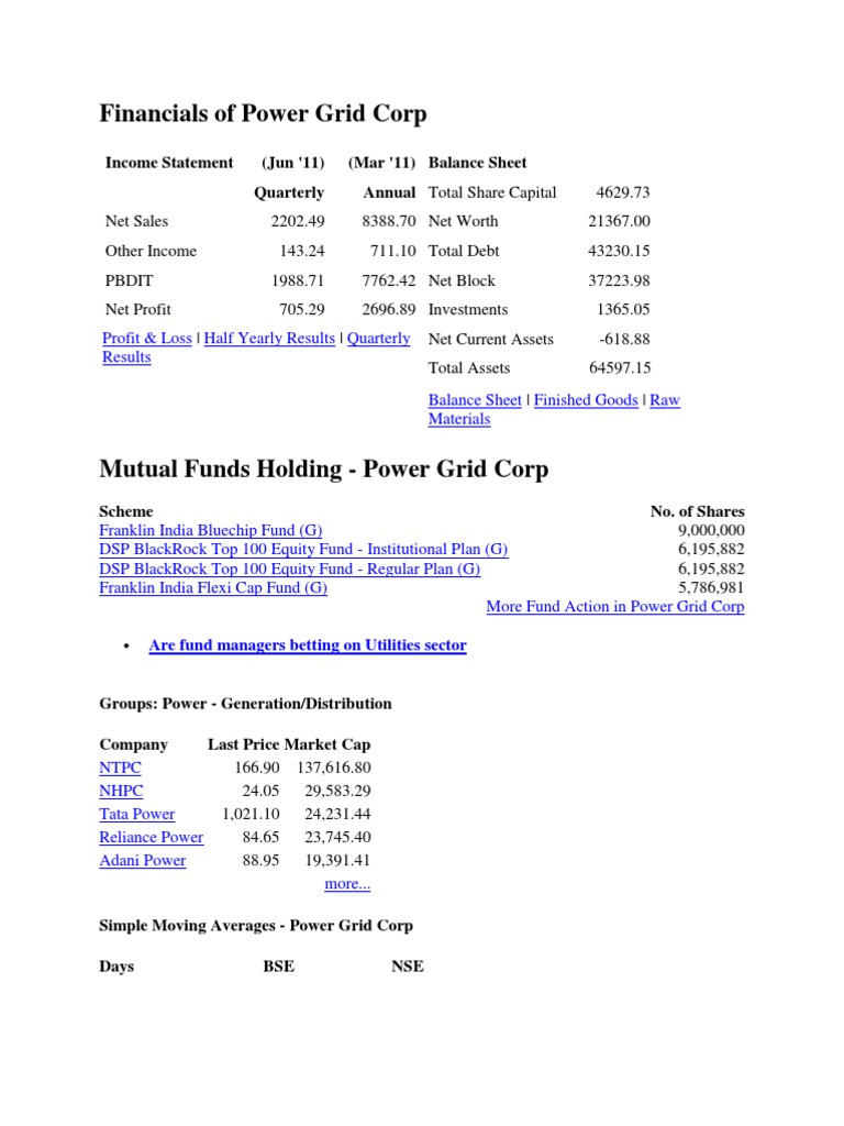 Power Grid | PDF | Working Capital | Electrical Grid