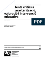 Els Incidents Crítics A L'aula - Caracterització, Valoració I Intervenció Educativa PDF