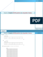 Year 11 - Table of Values iGCSE Questions