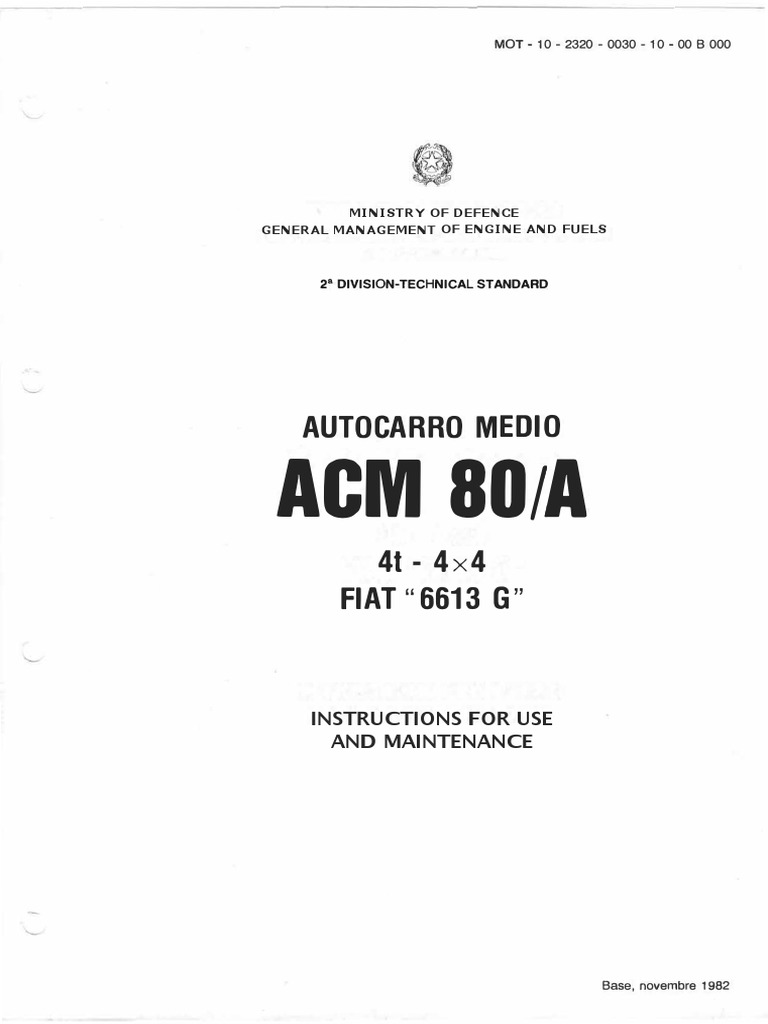 Manual ACM 80 - Part 1 (English) | PDF