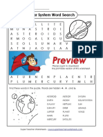 Solar System Word Search Puzzle